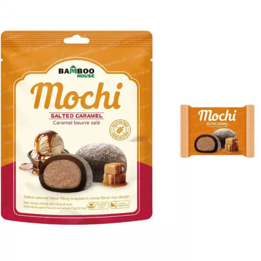 BAMBOO HOUSE Salted Caramel Mochi 180g/ BAMBOO HOUSE Sāļā karameles moči 180g (Taivāna) Oishii Asian Mart
