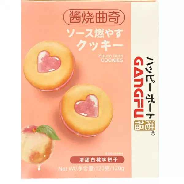 GANGFU White Peach Cookie 120g/ GANGFU Balto Persiku CepumI 120g