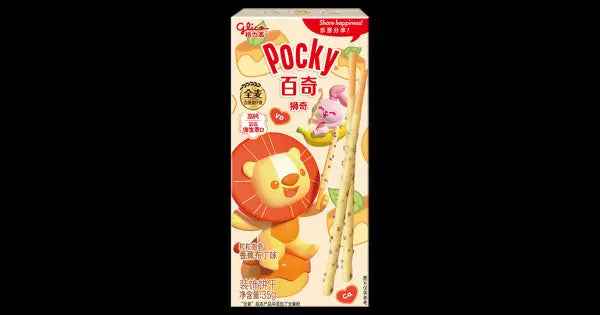 Glico Pocky Animal banānu un pudiņa garša