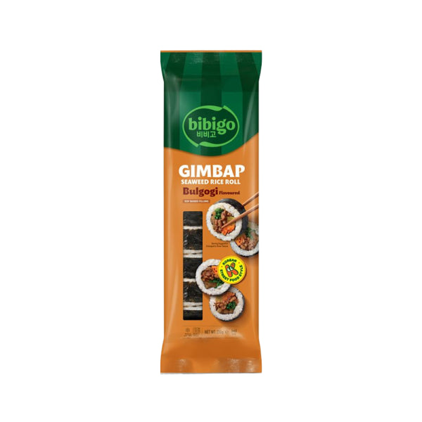 BIBIGO gimbap seaweed rice roll with bulgogi/ BIBIGO gimbap jūras aļģu rīsu rullītis ar bulgogi GORAESA