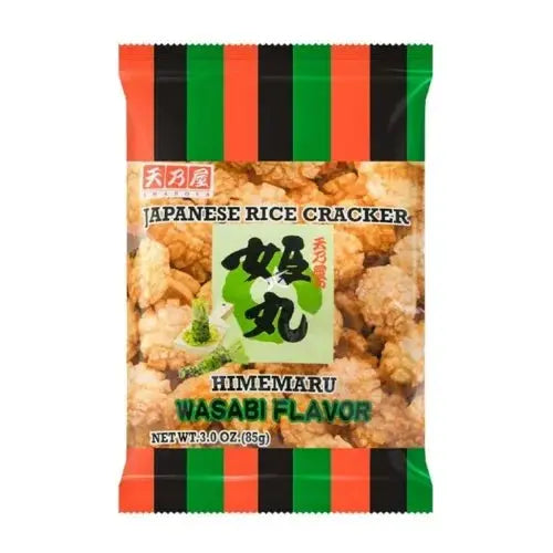 Amanoya Himemaru Rice Cracker Wasabi Flavor 85g/ Amanoya Himemaru rīsu kraukšķi ar vasabi garšu, 85 g Amanoya