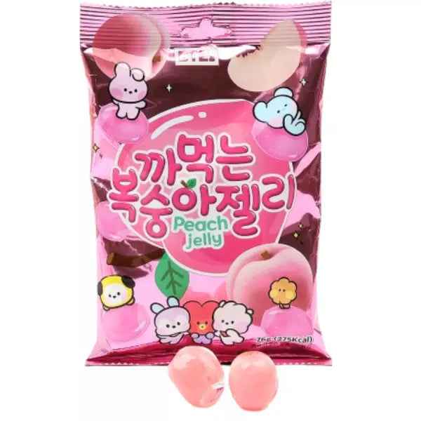 BT21 Peach Peeling Soft Candy 76g/ BT21 persiku mīkstās konfektes 76g
