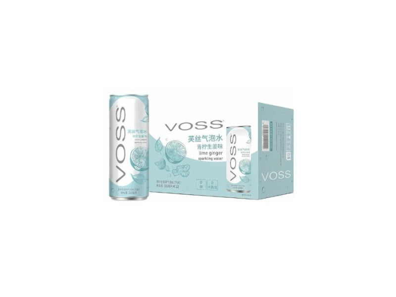 Voss Lime & Ginger Sparkling Drink 330ml/ Voss Laima un Ingvera Gāzēts Dzēriens 330 ml OKF