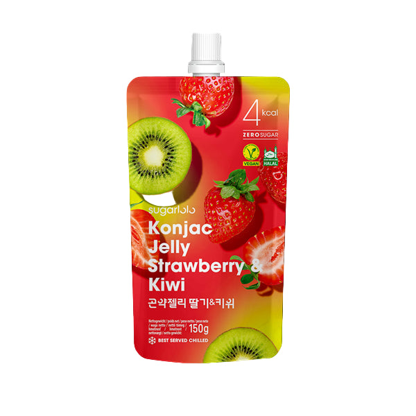 Sugarlolo Konjac Jelly Kiwi & Strawberry 150g/ Konjaka želeja ar kivi un zemenēm 150 g Oishii Asian Mart