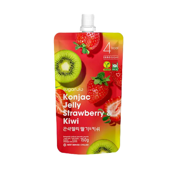 Sugarlolo Konjac Jelly Kiwi & Strawberry 150g/ Konjaka želeja ar kivi un zemenēm 150 g Sugarlolo