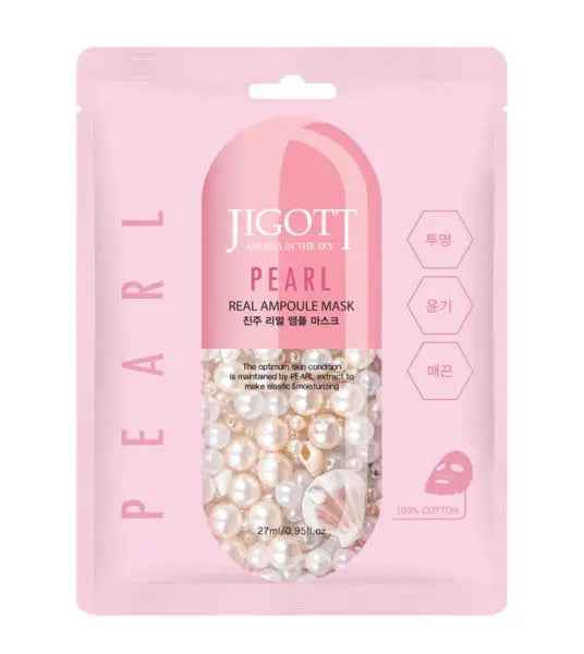 Jigott Pearl Real Ampoule Sheet Mask/ Jigott pērļu ampulu auduma maska