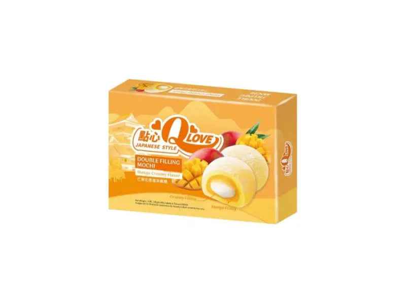 QLove Creamy Mango Double Filling Mochi 180g/ QLove Krēmīgās mango dubultpildījuma moči 180g