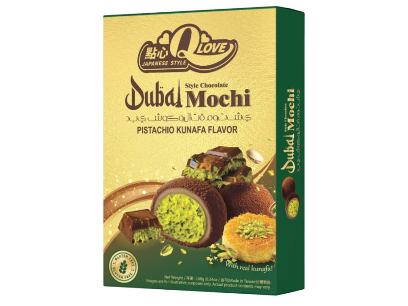 QLove Dubai Chocolate Deluxe Mochi 168g/ Dubaijas šokolādes Deluxe moči 168 g