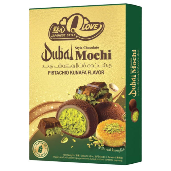 QLove Dubai Chocolate Deluxe Mochi 168g/ Dubaijas šokolādes Deluxe moči 168 g - Oishii Asian Mart