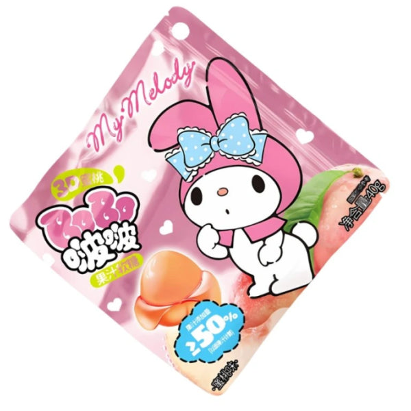 My Melody Peach "Bobo" Juice Gummy 40g/ Persiku “Bobo” sulas želejas 40 g - Oishii Asian Mart
