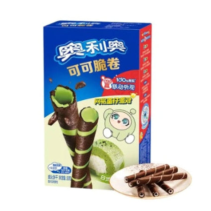 Oreo Crisp Roll Matcha 50g/ Oreo Kraukšķīgie rullīši ar matcha garšu 50 g - Oishii Asian Mart