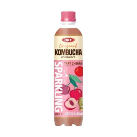 OKF Kombucha Tart Cherry Sparkling Drink 500ml/ Kombucha Skābo ķiršu gāzēts dzēriens 500 ml