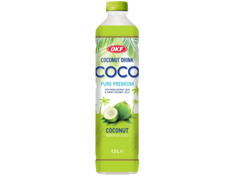 OKF Kokosriekstu dzēriens ar košļājamu kokosriekstu želeju 1,5 l - Oishii Asian Mart