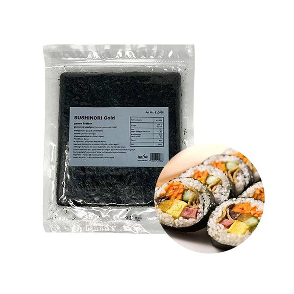 GOLD GANZ Sushi Nori 50 sheets/ GOLD GANZ suši nori, 50 loksnes Oishii Asian Mart