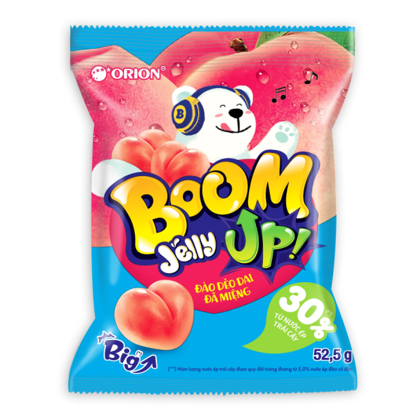 Orion Boom Peach Gummy 52,5g/ Persiku gumijas konfektes 52,5 g Orion