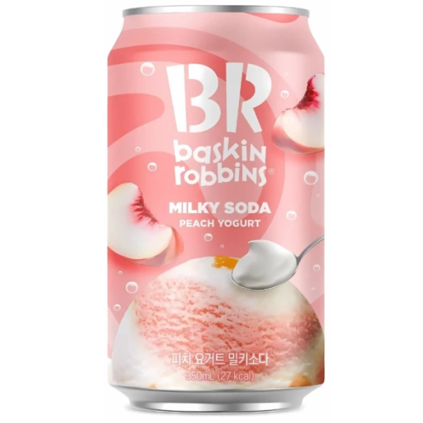 Baskin Robins Peach Yogurt Sparkling Drink 350ml/ Dzirkstošais dzēriens ar persiku un jogurta garšu 350 ml Baskin Robins
