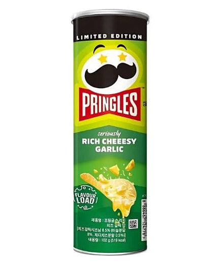 Pringles Rich Cheesy Garlic 110g/ Pringles bagātīgas sierīga ķiploku garšas čipsi 110g