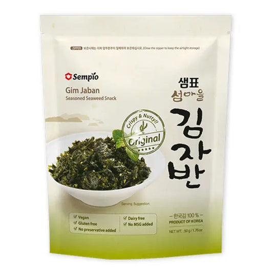 Sempio Seasoned Seaweed Snack Gim Jaban Original 50 gr/ Sempio Jūraszāles ar garšvielām Snack Gim Jaban Orģinālās 50 gr - Oishii Asian Mart