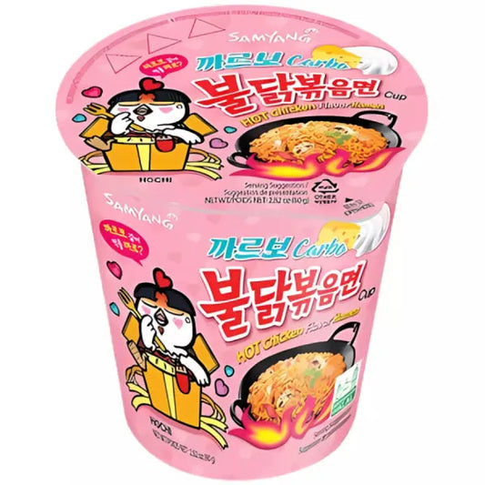 SAM YANG Ramen Carbo Buldak Cup 80g KR/ SAM JANG Ramen Carbo Buldak kauss 80g - Oishii Asian Mart