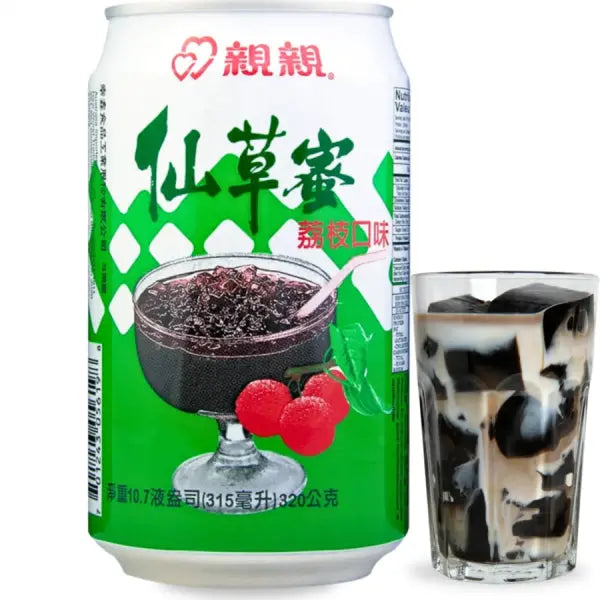 CHIN CHIN Canned Grass Jelly Drink/ CHIN CHIN Konservēts zāles želejas dzēriens - Oishii Asian Mart