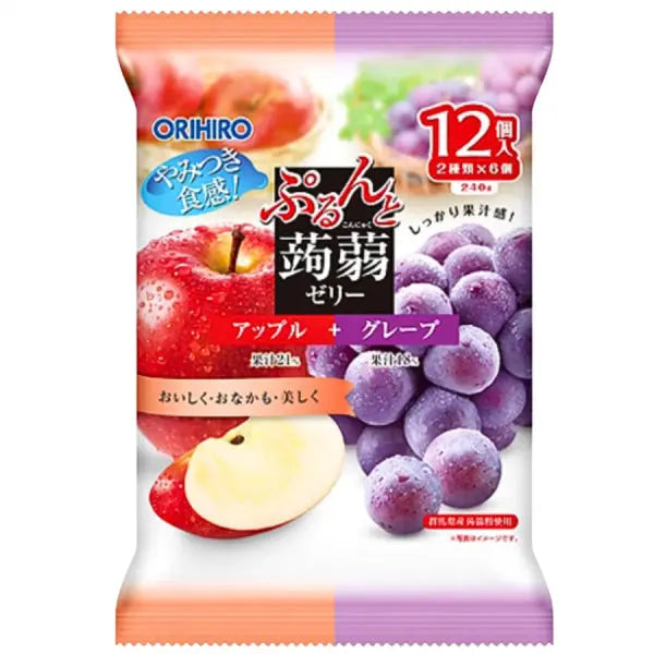 ORIHIRO Prune & Konjac Jelly Apple & Grape/ ORIHIRO žāvētas plūmes & Konjac želeja ābolu un vīnogu - Oishii Asian Mart