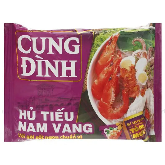 CUNG DINH Instant Rice Noodle Seafood Flavour/ CUNG DINH ātri pagatavojamo rīsu nūdeļu jūras velšu aromāts - Oishii Asian Mart