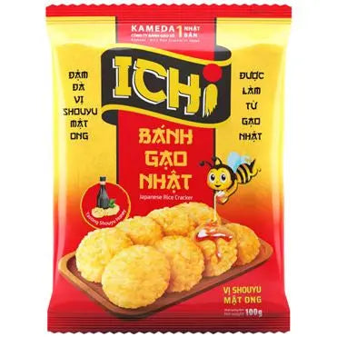 ICHI Japanese Rice Cracker Shouyu Honey Flavour / ICHI japāņu rīsu krekeri Shouyu medus garša - Oishii Asian Mart