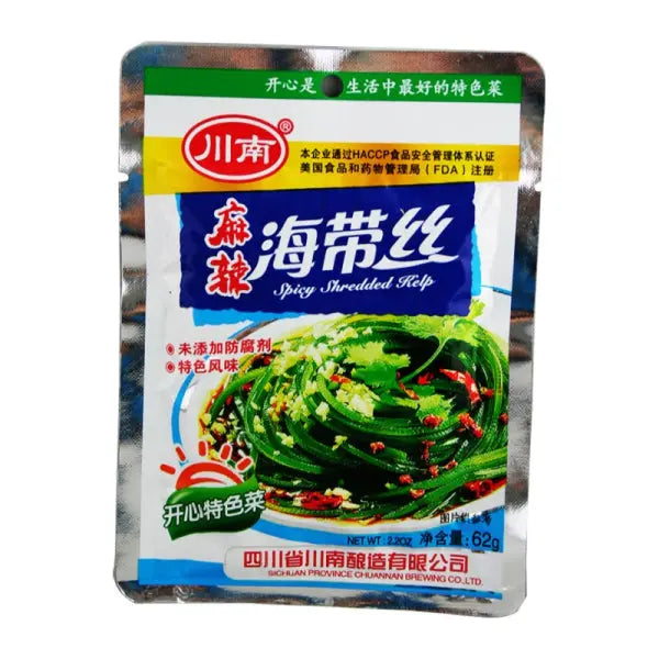 CHUANNAN Sliced Kelp Sichuan Spicy/ CHUANNAN Sagrieztas brūnaļģes Sičuaņas pikants - Oishii Asian Mart