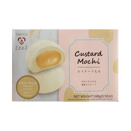 Tokimeki Custard Mochi White Peach/ Augļu Mochi Baltais Persiks - Oishii Asian Mart