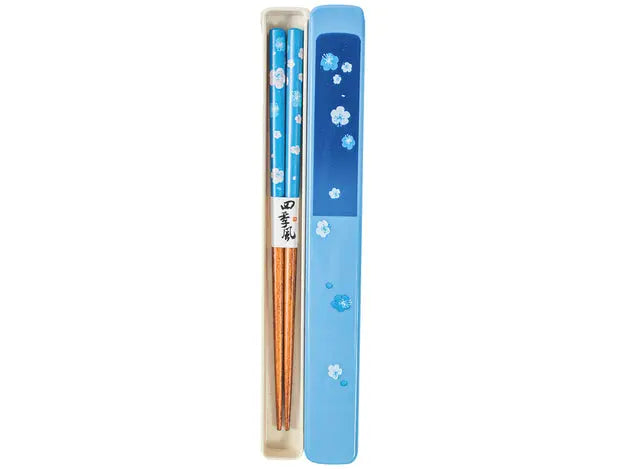 Blue Chopsticks & box set/Zilo kociņu un kastītes komplekts - Oishii Asian Mart