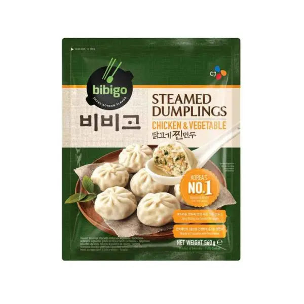 BIBIGO Steamed Dumplings Chicken & Vegetable/ BIBIGO tvaicēti klimpas vistas un dārzeņu - Oishii Asian Mart