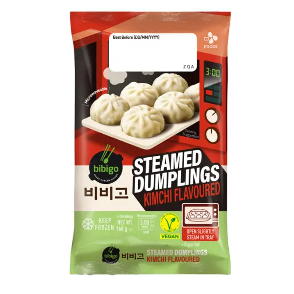 BIBIGO Steamed Dumplings Kimchi Flavour/ BIBIGO tvaicētie pelmeņi ar kimči garšu BIBIGO