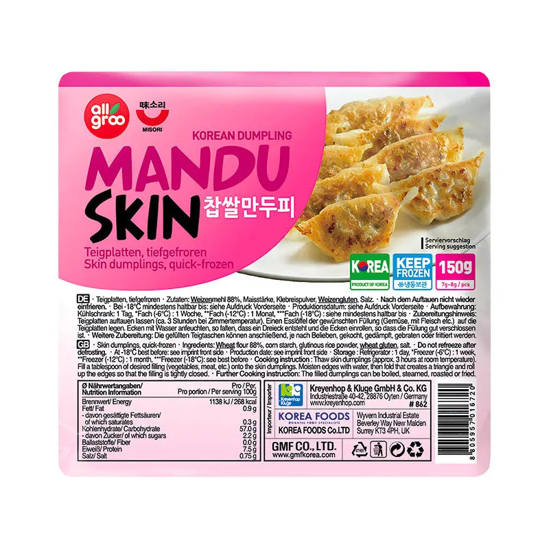 Allgroo Mandu Skin 150g/ Allgroo Mandu mīkla 150g - Oishii Asian Mart