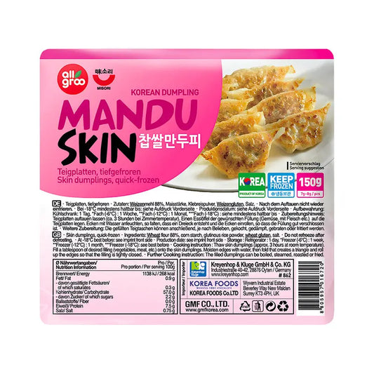 Allgroo Mandu Skin 150g/ Allgroo Mandu mīkla 150g - Oishii Asian Mart