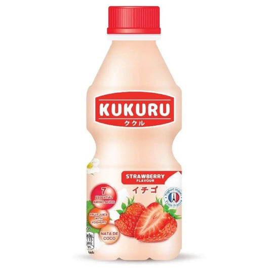 KUKURU Strawberry yoghurt 280ml/ KUKURU Zemeņu jogurts 280ml - Oishii Asian Mart