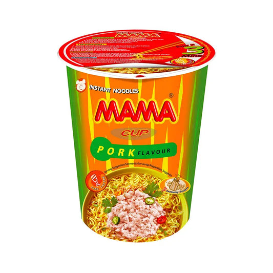 MAMA Cup Pork Flavour/ MAMA Nūdeles Krūzē  Cūkgaļas garša - Oishii Asian Mart