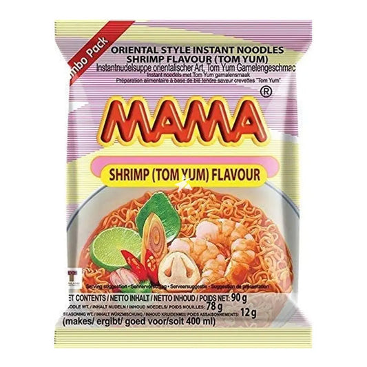 MAMA Shrimp Tom Yum Flavour 90g/ MAMA garneļu Tom Yum garša 90g - Oishii Asian Mart