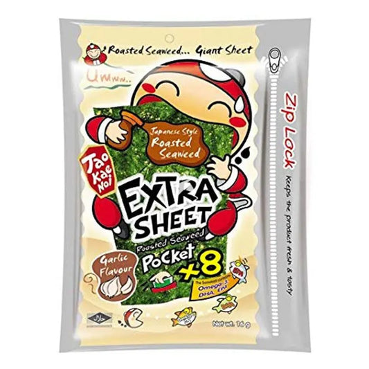 TKN Roasted Seaweed Garlic Flavour 12,8g	TKN Grauzdētas jūraszāles ķiploku garša 12,8g - Oishii Asian Mart