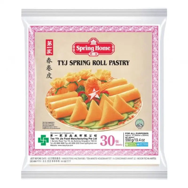 Spring Home TYJ Spring Roll Pastry 30 Sheets/ SPRING HOME Springn Roll mīklas izstrādājumi, 30 loksnes - Oishii Asian Mart