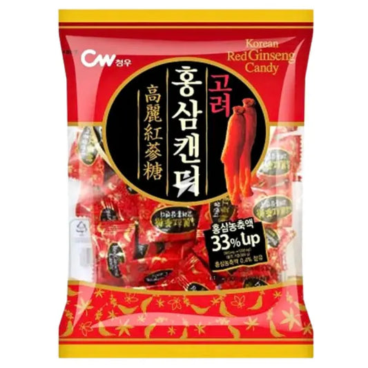 CW Korean Red Ginseng Candy 150g/ CW Korejas sarkanā žeņšeņa konfektes 150g - Oishii Asian Mart