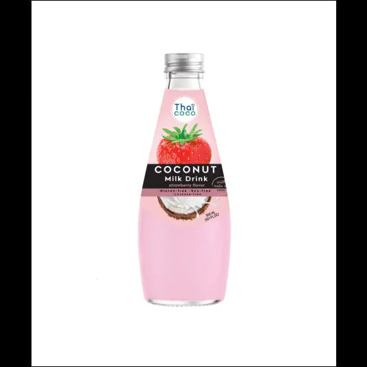 THAI COCO Coconut Milk Drink Strawberry Flavour/ THAI COCO kokosriekstu piena dzēriens ar zemeņu garšu - Oishii Asian Mart