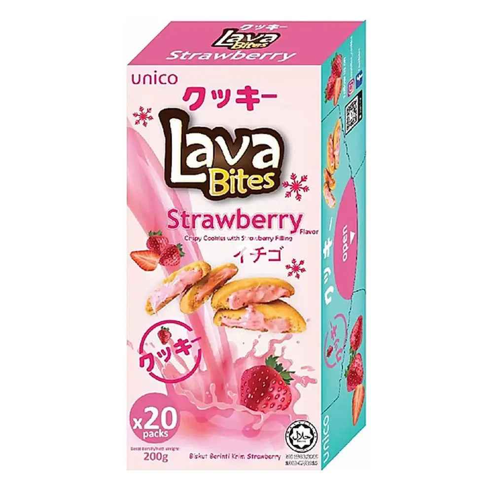 Lava Bites Cookies Strawberry 200g/ Lava Bites Zemeņu Cepumi 200g