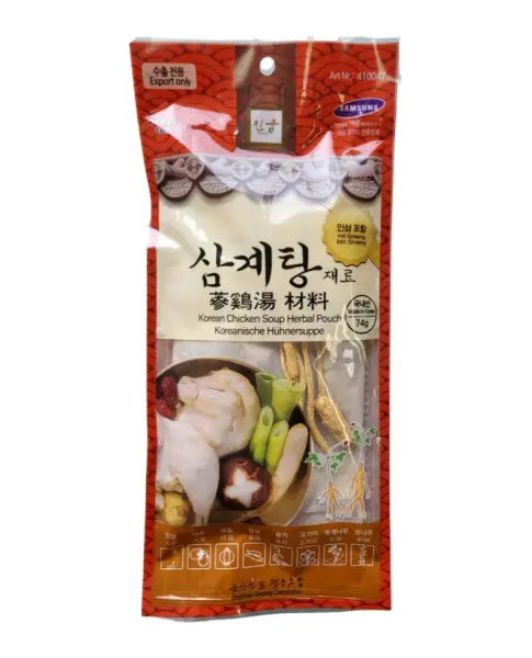 Korean Chicken Soup Herbal Pouch/ Korejiešu vistas zupas garšaugu maisiņš - Oishii Asian Mart
