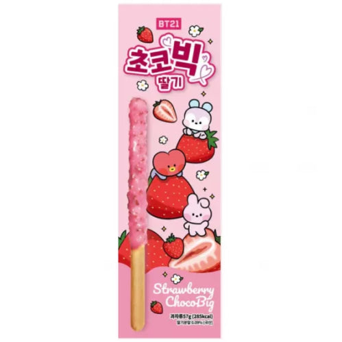 BT21 Strawberry Chocolate Stick 57g/ BT21 zemeņu šokolādes kociņi 57 g Oishii Asian Mart