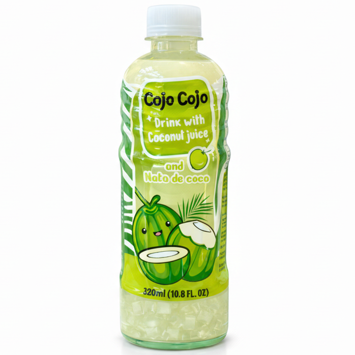 COJO COJO Coconut 320 ml Bottle of Cojo Cojo drink with coconut juice on a white background