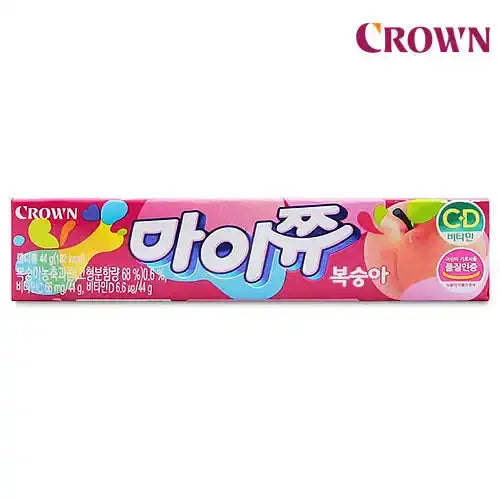 CROWN Chewy candy with peach flavor/ CROWN Košļājamās konfektes ar persiku garšu Oishii Asian Mart