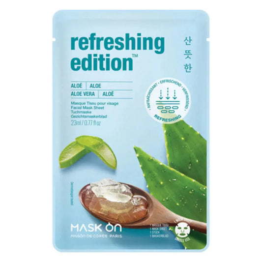 Facial Mask Sheet with Aloe Vera Refreshing mask sheet Mask On