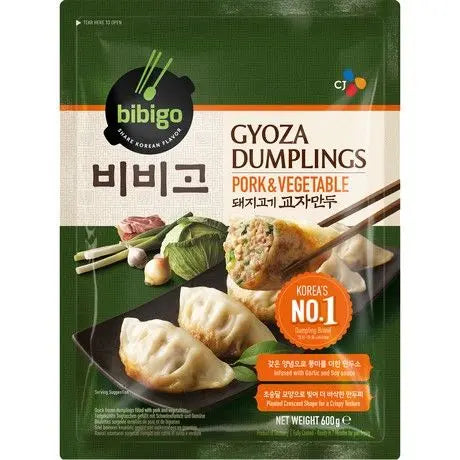 BIBIGO Gyoza Pork & Vegetable 600 g/ BIBIGO Gyoza pelmeņi ar cūkgaļu un dārzeņiem - Oishii Asian Mart
