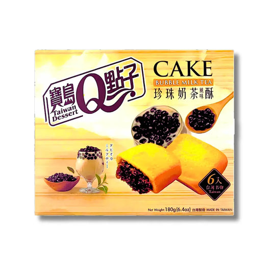 Q-BRAND Cake Bubble Milk Tea Flavour 180g/ Q-BRAND kūka ar burbuļtējas garšu 180g - Oishii Asian Mart
