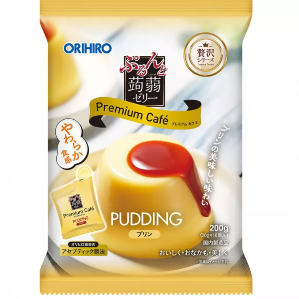 ORIHIRO Caramel Pudding Konjac Jelly 200g / ORIHIRO karameles pudiņa konjaka želeja 200 g Oishii Asian Mart